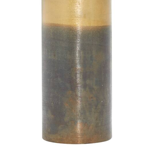 10" Brown Aluminum Rustic Vase